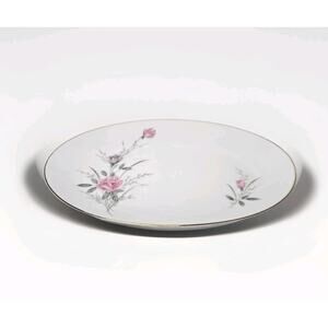 Vintage Golden Rose Fine China Tray Japan Made 10" Oval Plate Floral Gold Trim